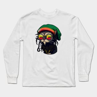 Rasta dreadlocks cat Long Sleeve T-Shirt